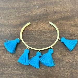 Gold and Blue Tassel Bracelet - Boden
